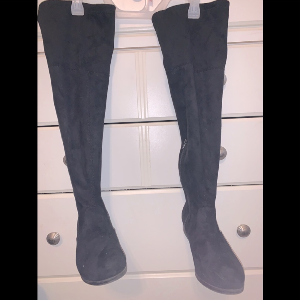 Black knee high boots